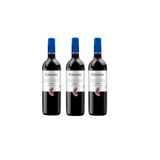 Kit Vinho Chilano Merlot Tinto Seco Chileno 750ml 3 Unidades