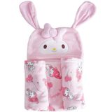 Manta Com Capuz Coral Fleece Turma Da Hello Kitty 75x90cm My Melody