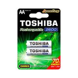 Cartela C- 2 Pilhas Recarregáveis Toshiba Aa 1,2v 2600 Mah - Ac2517