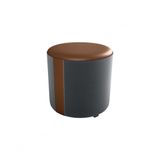 Puff Decorativo Sala Descando Copenhage Premium Veludo Cinza Matrix