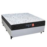 Cama Box Casal + Colchão Semi Ortopédico Extra Firme Espuma D33 Comfort Prime 60x138x188 Branco