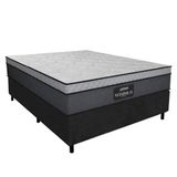 Cama Box Casal Colchão Gazin Maximus Molas Ensacadas 138x188x62cm Cinza-preto Suporta Até 120kg Por Pessoa