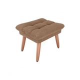 Puff Premium Descando Decorativo Sala Nantes Boucle Marrom Matrix