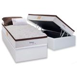 Cama Box Baú Solteiro: Colchão Molas Herval Maxspring Edimburgo + Base Crc Courano White(88x188)