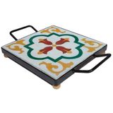 Descanso De Panela Apoio De Mesa Ladrilho Hidráulico P- Travessa Ladrilho E1