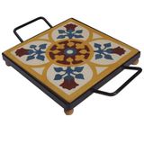 Descanso De Panela Apoio De Mesa Ladrilho Hidráulico P- Travessa Ladrilho B4