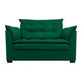 Sofá Dandara 2 Lugares Suede Compacto Estofado Confortável Suede Diversas Cores Cor:verde Militar