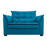 Sofá Dandara 2 Lugares Suede Compacto Estofado Confortável Suede Diversas Cores Cor:azul Royal