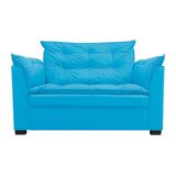 Sofá Dandara 2 Lugares Suede Compacto Estofado Confortável Suede Diversas Cores Cor:azul Tiffany