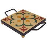 Descanso De Panela Apoio De Mesa Ladrilho Hidráulico P- Travessa Ladrilho D1