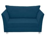 Namoradeira Lisboa 2 Lugares Salão Suede Azul Marinho