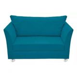 Namoradeira Lisboa 2 Lugares Salão Suede Azul Tiffany