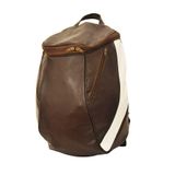 Mochila Masculina De Couro Grande Cor Marrom Com Faixa Branca? Sim