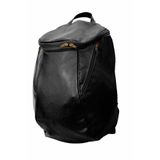 Mochila Masculina De Couro Grande Cor Preto Com Faixa Branca