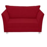 Namoradeira Lisboa 2 Lugares Salão Suede Vermelho