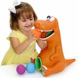 Figura De Vinil Dinossauro Baby Rex Bolinhas Laranja Adijomar