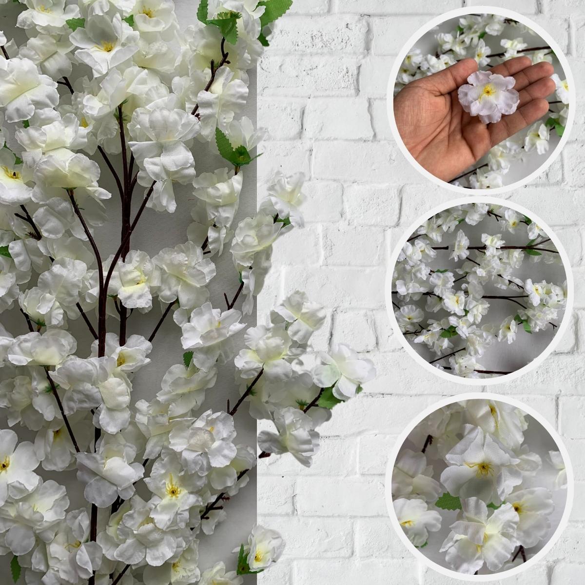 5 Galhos De Flores Sakura Artificiais Toque Real Para Decoração Em Ambientes Internos 120cm