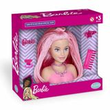 Boneca Para Pentear Mini Styling Head Special Hair Barbie Rosa Pupee