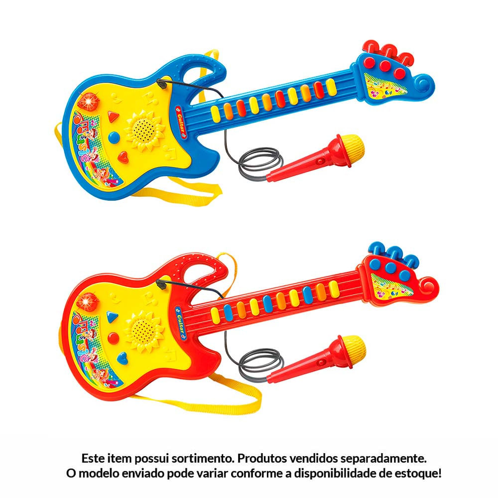 Guitarra Infantil Com Microfone Sortido Dm Toys