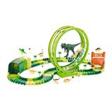 Conjunto E Pista De Percurso Dinossauro Track Loop 360 119 Pecas Dm Toys