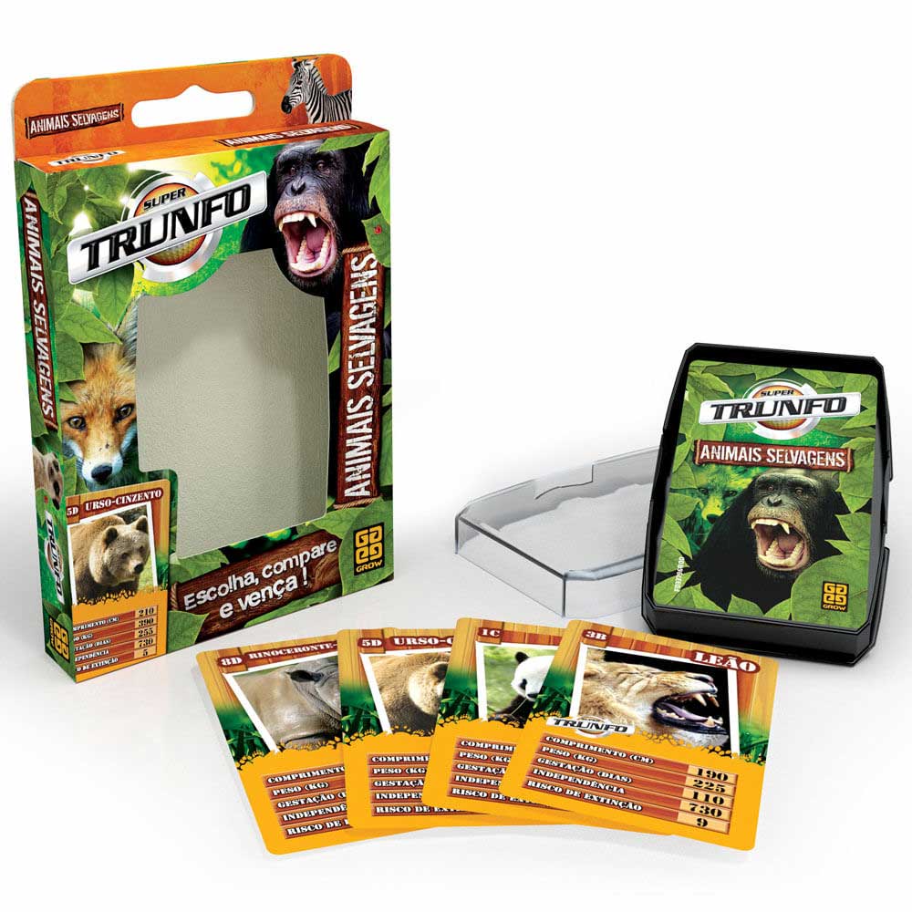 Jogo De Cartas Super Trunfo Animais Selvagens Grow