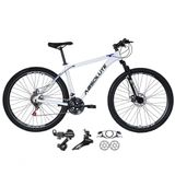 Bicicleta Aro 29 Absolute Nero 4 Câmbios Shimano 21v Alumínio Garfo Suspensão Branco 17