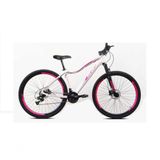 Bicicleta Feminina Aro 29 Ksw Mwza 24v Garfo Suspensão Mtb Branco-rosa 15