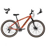Bicicleta Aro 29 Gti Roma Alumínio 21v Câmbios Shimano Freio A Disco C- Pneu Faixa Bege Laranja 15
