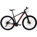 Bicicleta Aro 29 Ksw Xlt 24v Freio A Disco Suspensão Mountain Bike Alumínio Preto-vermelho-laranja 15