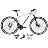 Bicicleta Aro 29 Absolute Nero 4 Câmbios Shimano 24v Garfo Suspensão Pneu Faixa Bege Branco 17