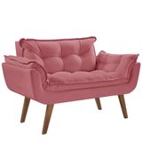 Poltrona Namoradeira 2 Lugares Opalla Suede Dsalla Rosa
