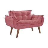 Poltrona Namoradeira 2 Lugares Opalla D Salla Suede Rosa