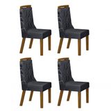 Kit 04 Cadeiras Sala De Jantar Agata Mdf Leifer Moveis