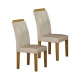 Kit 02 Cadeiras Sala De Jantar Clara Plus Mdf Moveis Leifer