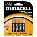 Pilha Palito AAA Alcalina 4 Unidades Duracell