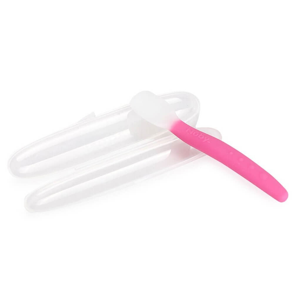 Colher De Silicone Rosa Com Estojo Cajovil