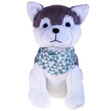 Pelucia Cachorro Husky Karson 35cm Santa Klaus