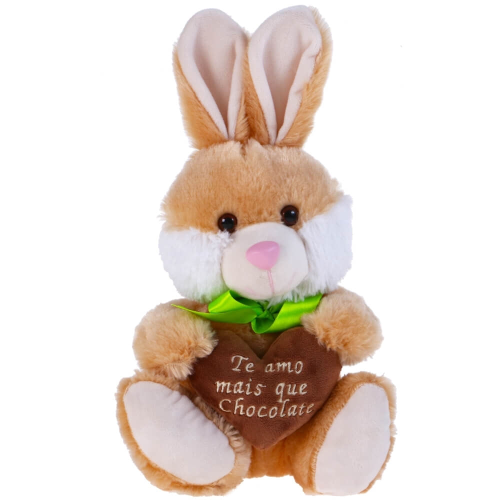 Pelucia Coelho Billy Doce De Leite Com Coracao 33cm Santa Klaus