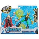 Boneco Bend Flex Thor E Loki Vingadores Marvel 20cm Hasbro