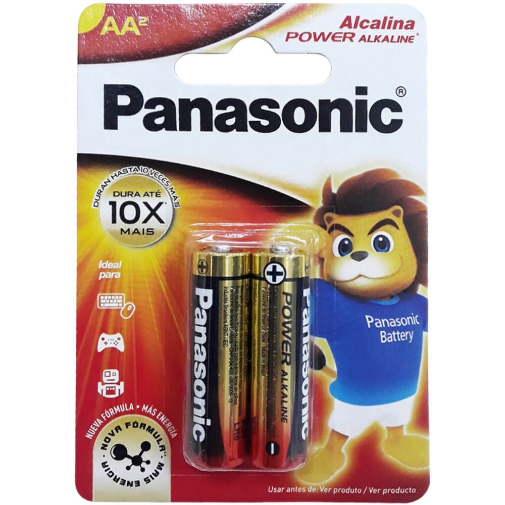 Pilha Acalina Panasonic Pequena Aa Cartela Com 2 Unidades