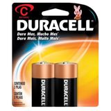 Pilha Média C Alcalina 2 Unidades Duracell