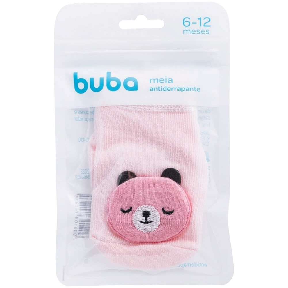 Meia Sapatilha Antiderrapante Urso Rosa P Buba