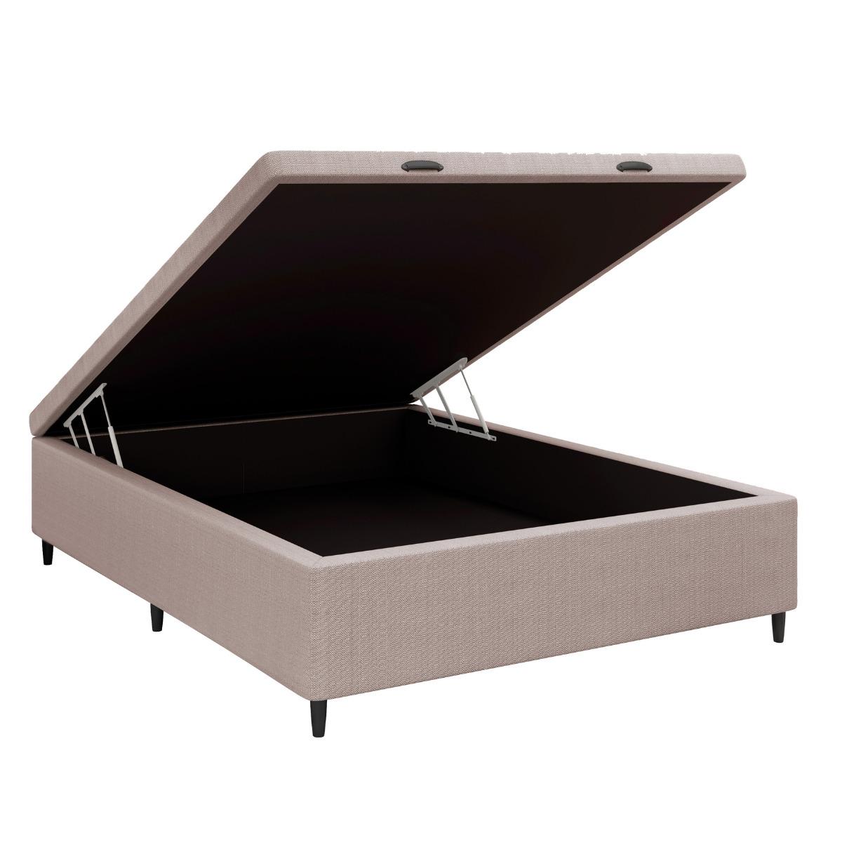 Base Cama Box Baú Casal Para Colchão 138x188cm Multimóveis Cr35239 Bege