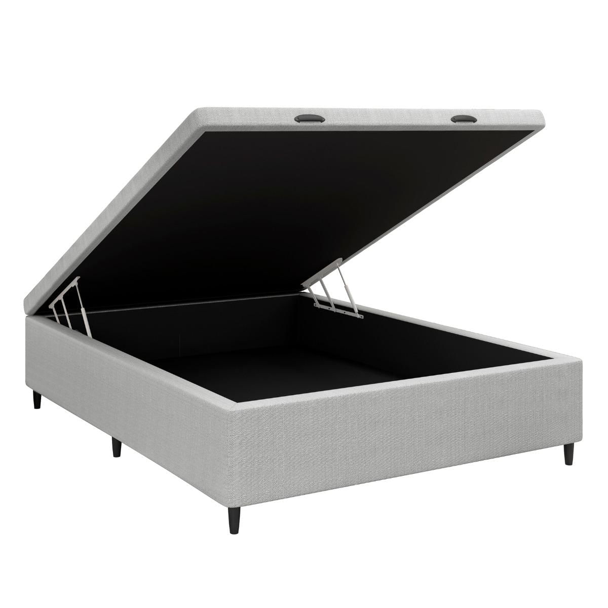 Base Cama Box Baú Casal Para Colchão 138x188cm Multimóveis Cr35239 Cinza