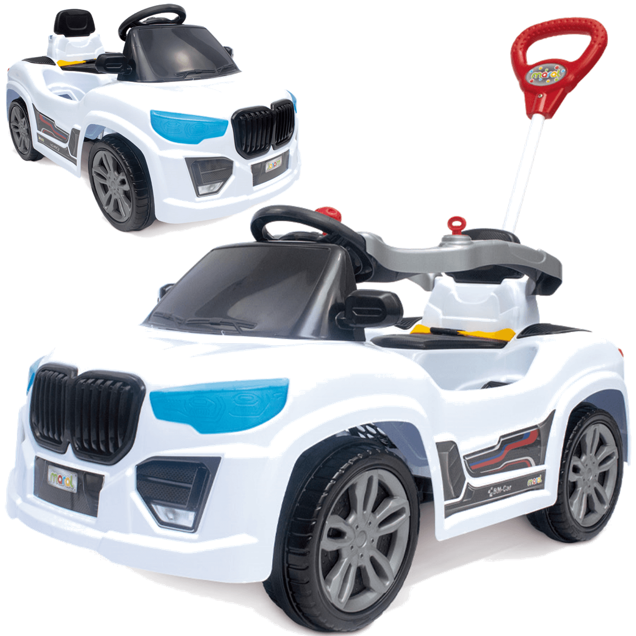 Carrinho Maral De Passeio E Pedal Infantil Bm Car Branco 30kg