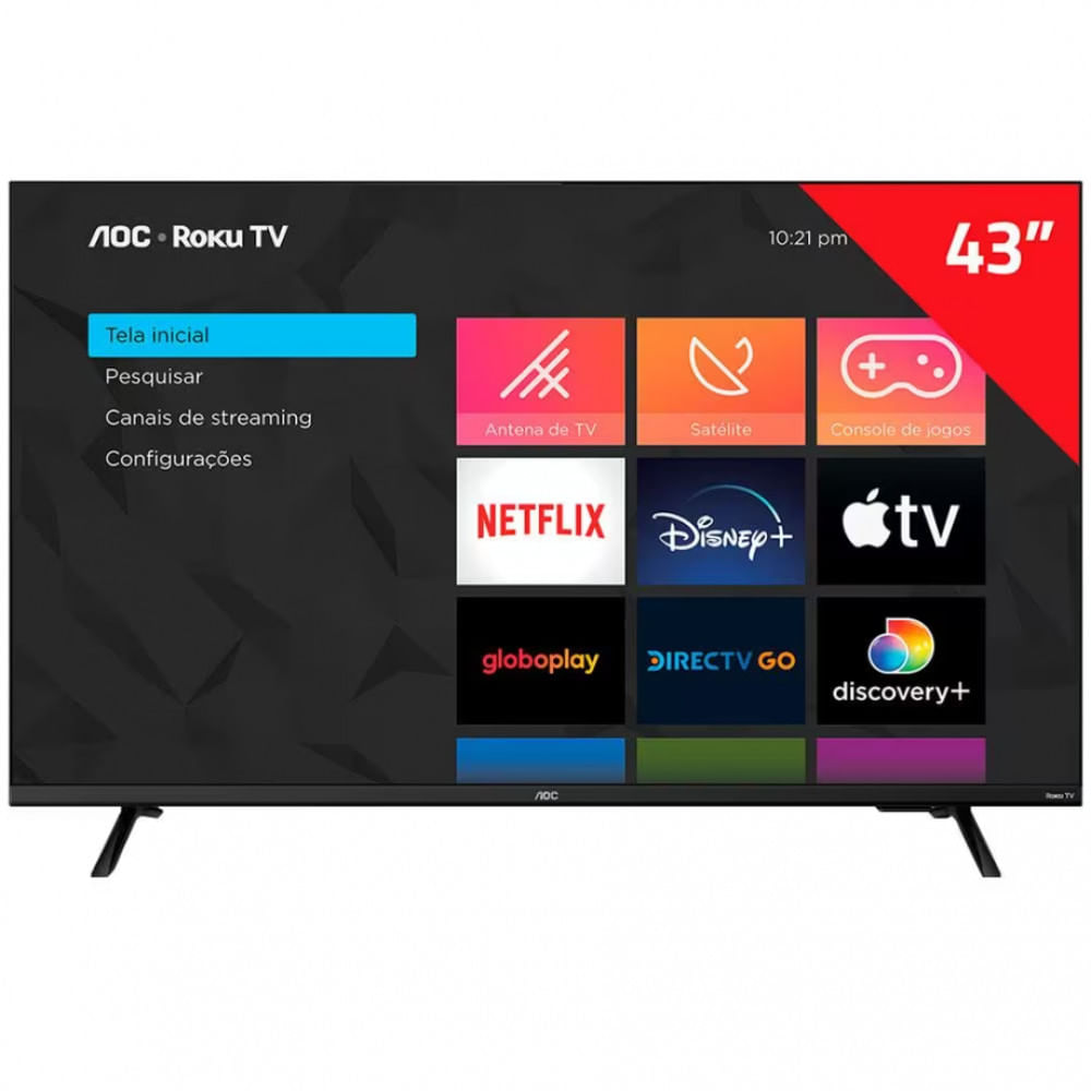 Smart Tv 43 Full Hd 43s5135/78g Roku Tv Dolby Digital Aoc