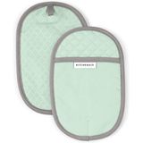 Porta-panelas De Algodão Kitchenaid Asteroide Com Aderência De Silicone, Conjunto De 2, Pistache