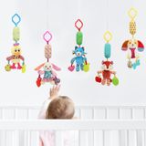 Bloobloomax Baby Car Seat Toys, Baby Soft Plush Rattle, Cute Animal Doll, Early Development Hanging Stroller Toys For Newborn Boys Girls Gifts (5 Pcs