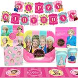 Golden Girls Party Supplies (padrão) Decoração De Festa De Aniversário Com Banner De Feliz Aniversário, Conjunto De Peças De 58 Peças - Decorações De