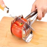 Melhores Utensílios Fatiadores De Tomate Cortador De Limão Multiuso Portátil Tongs Tongs Suporte De Cebola De Aço Inoxidável Fácil Fatiando Kiwi Frut